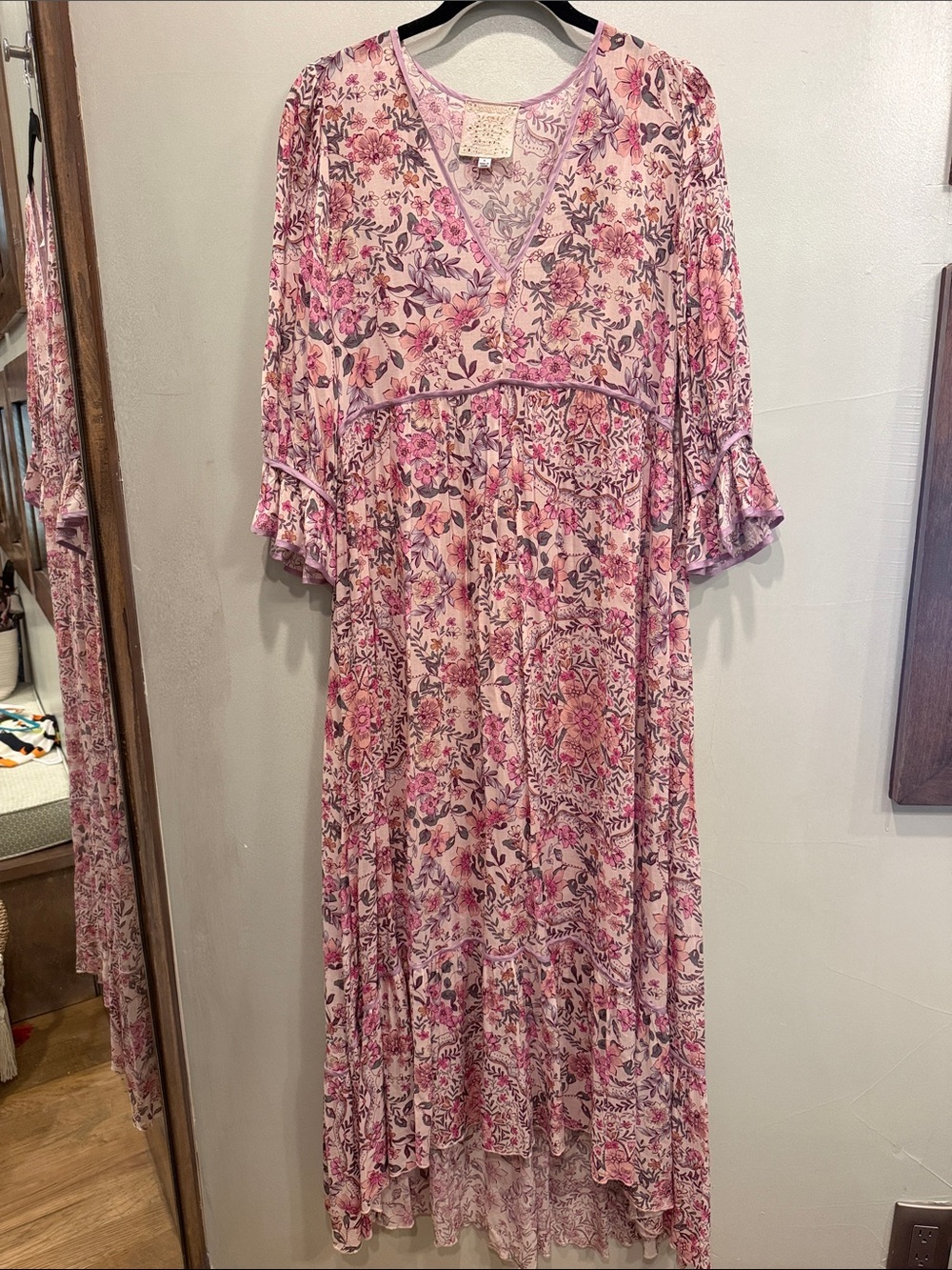 Johnny Was Pink Floral Boho Maxi Dress